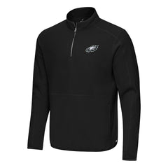 Philadelphia Eagles Antigua Step Up Quarter-Zip Pullover - Black - NFL
