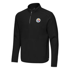 Pittsburgh Steelers Antigua Step Up Quarter-Zip Pullover - Black - NFL