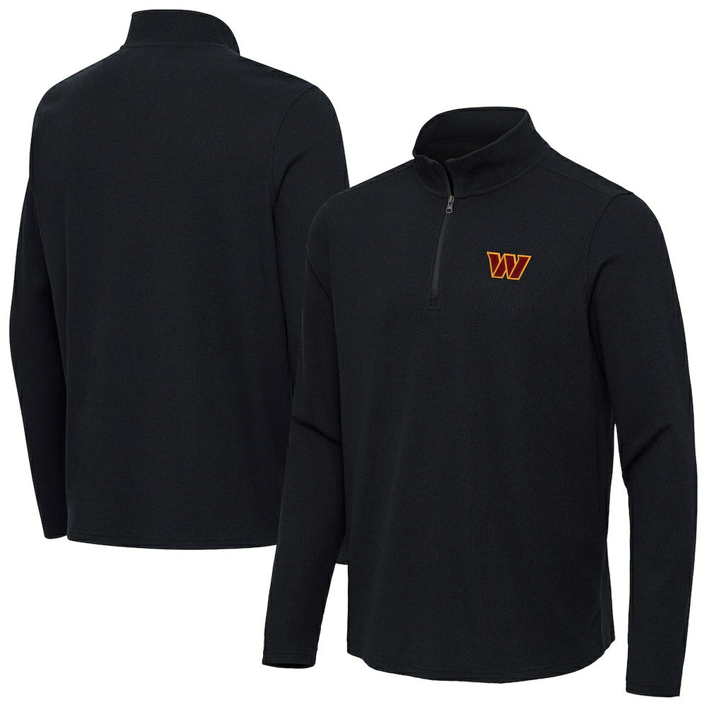 Washington Commanders Antigua Sync Tri-Blend Quarter-Zip Pullover - Heather Black - NFL