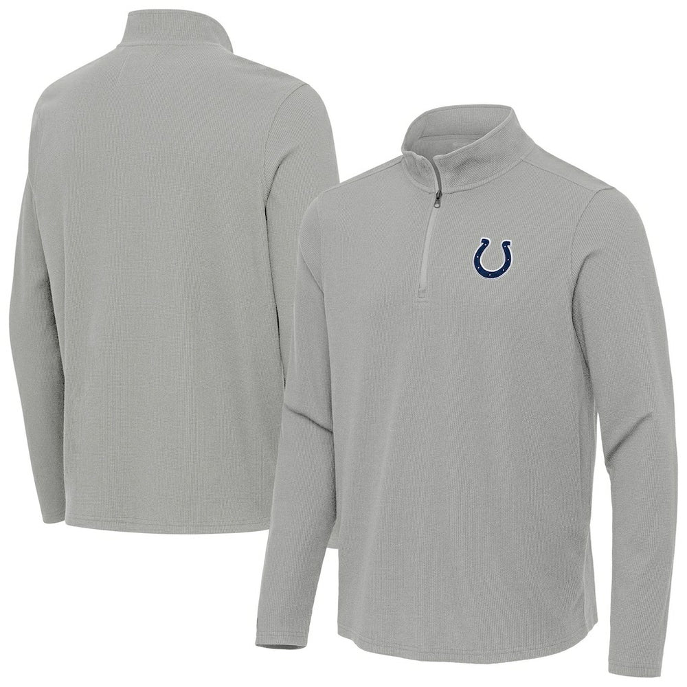 Indianapolis Colts Antigua Sync Tri-Blend Quarter-Zip Pullover - Heather Gray - NFL
