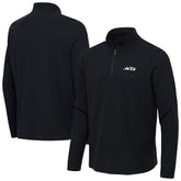 New York Jets Antigua Sync Tri-Blend Quarter-Zip Pullover - Heather Black - NFL