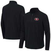 San Francisco 49ers Antigua Sync Tri-Blend Quarter-Zip Pullover - Heather Black - NFL
