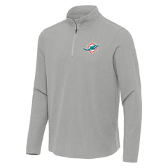Miami Dolphins Antigua Sync Tri-Blend Quarter-Zip Pullover - Heather Gray - NFL