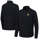 Minnesota Vikings Antigua Sync Tri-Blend Quarter-Zip Pullover - Heather Black - NFL