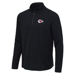 Kansas City Chiefs Antigua Sync Tri-Blend Quarter-Zip Pullover - Heather Black - NFL
