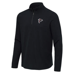 Atlanta Falcons Antigua Sync Tri-Blend Quarter-Zip Pullover - Heather Black - NFL