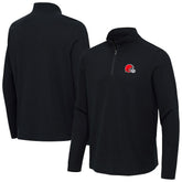 Cleveland Browns Antigua Sync Tri-Blend Quarter-Zip Pullover - Heather Black - NFL