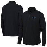 Carolina Panthers Antigua Sync Tri-Blend Quarter-Zip Pullover - Heather Black - NFL