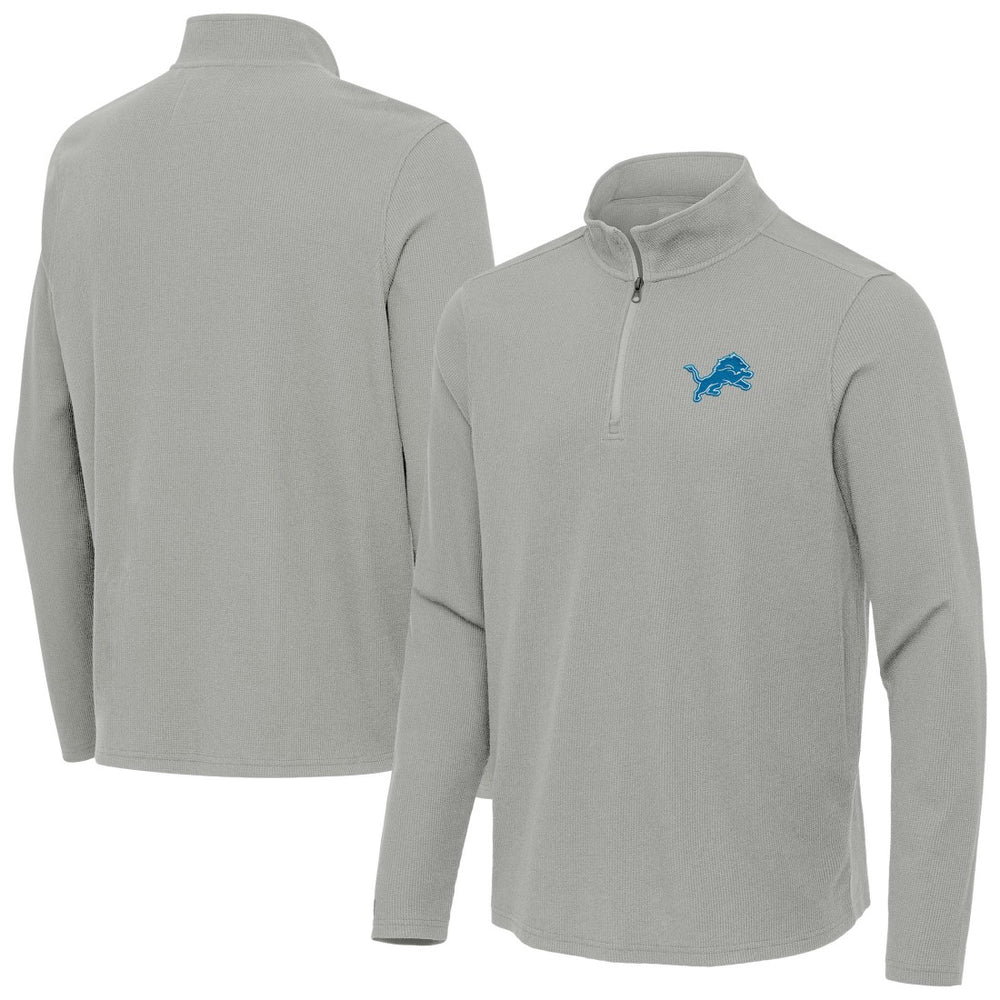 Detroit Lions Antigua Sync Tri-Blend Quarter-Zip Pullover - Heather Gray - NFL