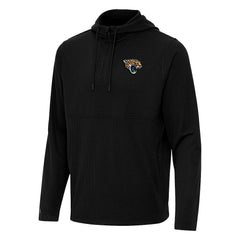 Jacksonville Jaguars Antigua Connected Quarter-Zip Pullover Hoodie - Black - NFL