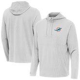 Miami Dolphins Antigua Connected Quarter-Zip Pullover Hoodie - Gray - NFL