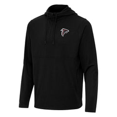 Atlanta Falcons Antigua Connected Quarter-Zip Pullover Hoodie - Black - NFL