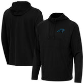 Carolina Panthers Antigua Connected Quarter-Zip Pullover Hoodie - Black - NFL