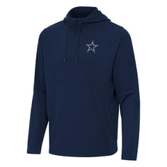 Dallas Cowboys Antigua Connected Quarter-Zip Pullover Hoodie - Navy - NFL