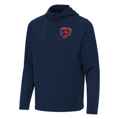 Chicago Bears Antigua Connected Quarter-Zip Pullover Hoodie - Navy - NFL