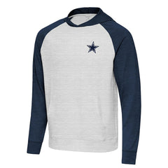Dallas Cowboys Antigua Urgent Pullover Hoodie - Heather Navy/Gray - NFL