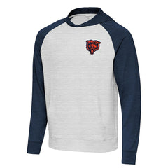 Chicago Bears Antigua Urgent Pullover Hoodie - Heather Navy/Gray - NFL