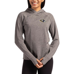 Baltimore Ravens Cutter & Buck Women's Primary Logo Adapt Knit Recycled Raglan Pullover Hoodie - Heather Charcoal - NFL