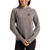Cleveland Browns Cutter & Buck Women's Throwback Logo Adapt Knit Recycled Raglan Pullover Hoodie - Heather Charcoal - NFL
