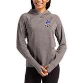 New England Patriots Cutter & Buck Women's Throwback Logo Adapt Knit Recycled Raglan Pullover Hoodie - Heather Charcoal - NFL