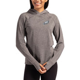 Philadelphia Eagles Cutter & Buck Women's Tonal Logo Adapt Knit Recycled Raglan Pullover Hoodie - Heather Charcoal - NFL