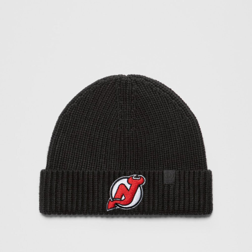 New Jersey Devils lululemon Unisex Close-Fit Wool-Blend Ribbed Beanie - Black | NHL online