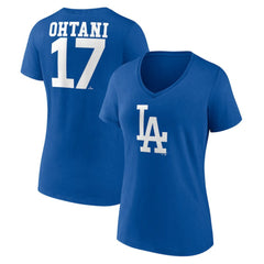 Shohei Ohtani Los Angeles Dodgers Women's Player Name & Number V-Neck T-Shirt Discount