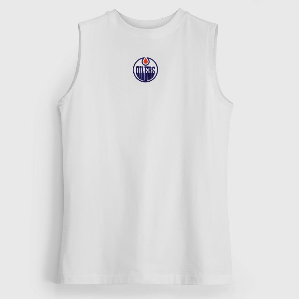 Edmonton Oilers lululemon Women's All Yours Organic Cotton Tank Top - White | NHL Clearance