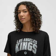Los Angeles Kings lululemon Women's All Yours Organic Cotton T-Shirt - Black | NHL Lifestyle