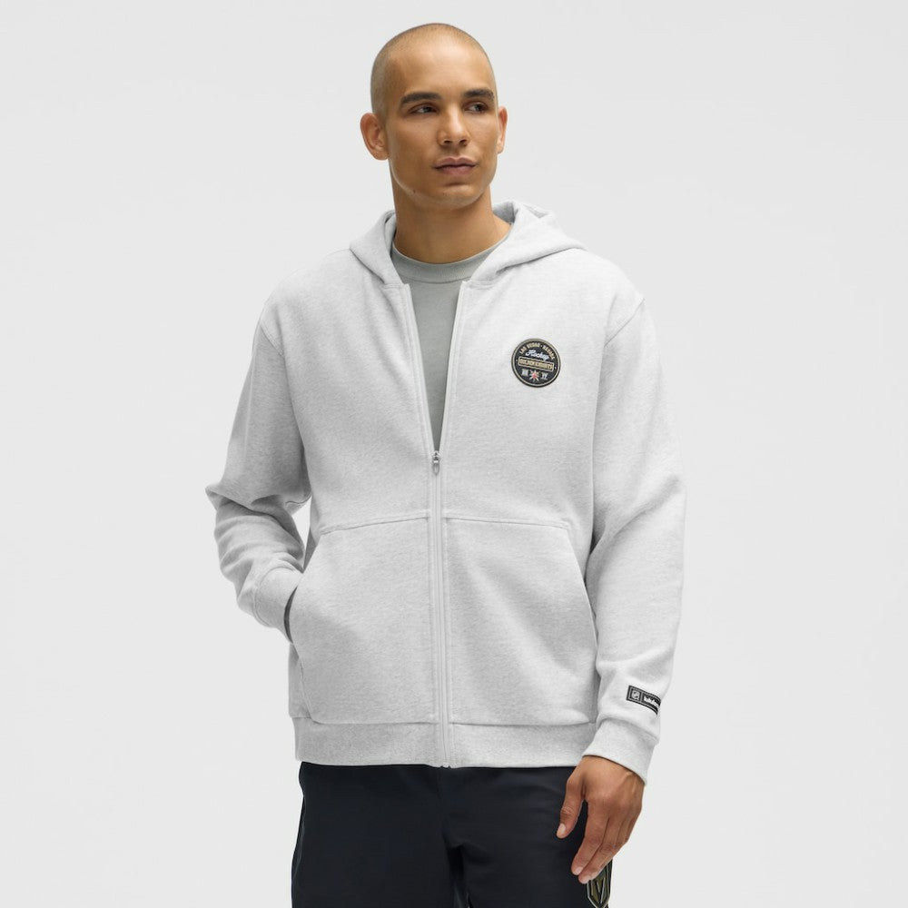 Vegas Golden Knights lululemon Steady State Full-Zip Hoodie - Heathered Core Ultra Light Grey | NHL Clearance