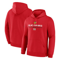 Chicago Blackhawks Fanatics Centennial Fleece Pullover Hoodie - Red | Fanatics Clearance