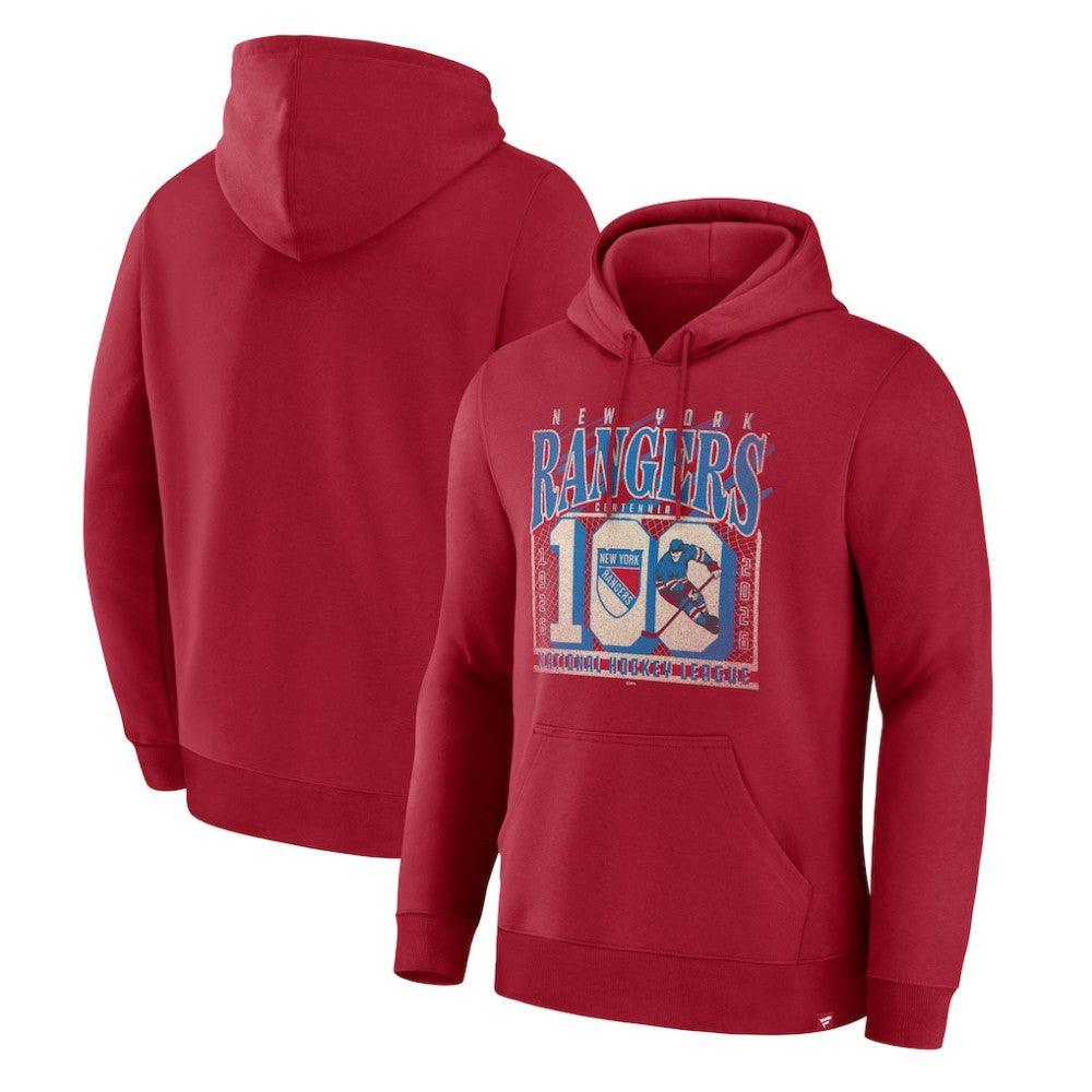 New York Rangers Fanatics Centennial Fleece Hoodie - Red | Fanatics online