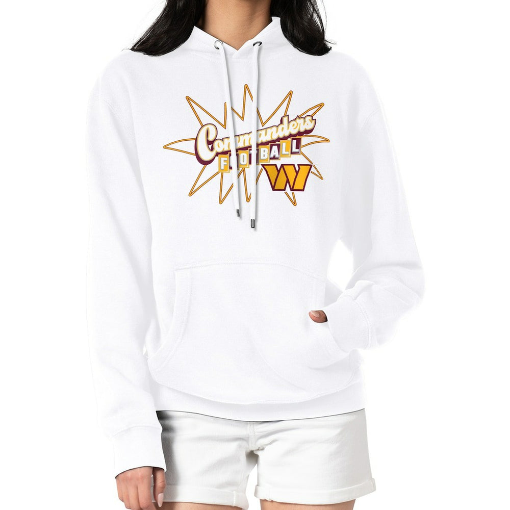 Washington Commanders Starter Women's Drive-In Sign Pullover Hoodie - White - NFL