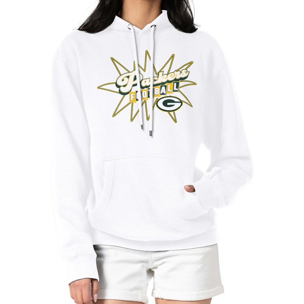 Green Bay Packers Starter Women's Drive-In Sign Pullover Hoodie - White - NFL
