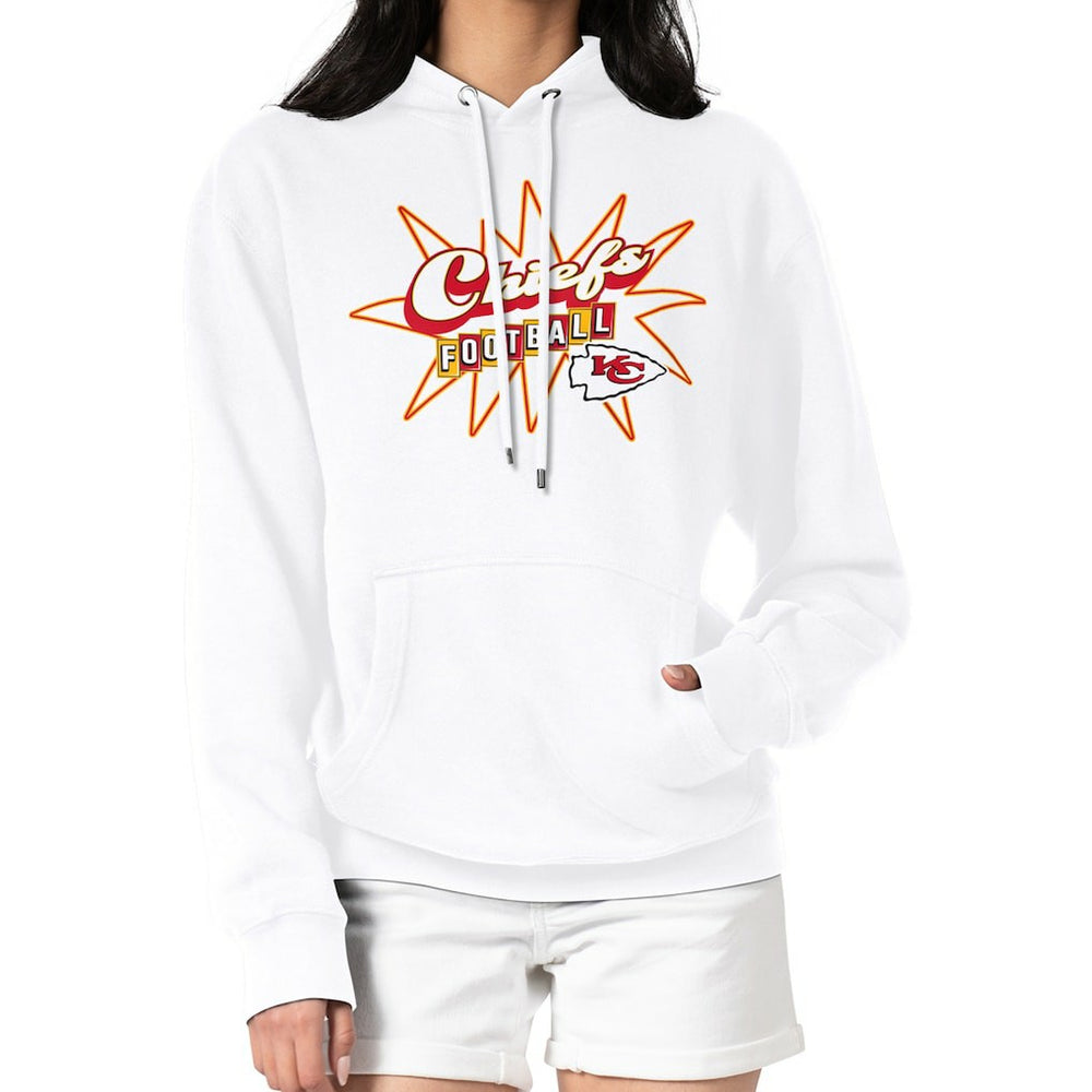 Kansas City Chiefs Starter Women's Drive-In Sign Pullover Hoodie - White - NFL