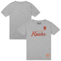 Mitchell & Ness New York Knicks Big & Tall Hardwood Classics Vintage Wordmark T-Shirt Heather Gray