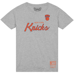 Mitchell & Ness New York Knicks Big & Tall Hardwood Classics Vintage Wordmark T-Shirt Heather Gray