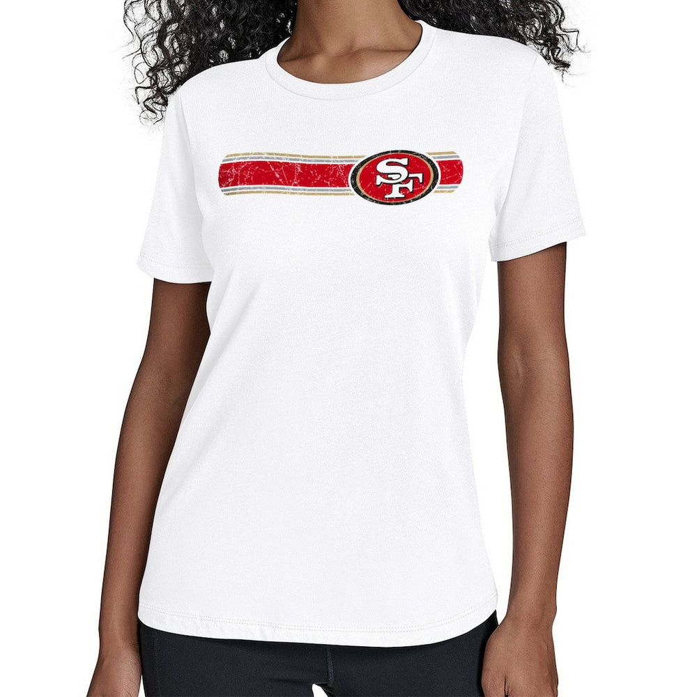 San Francisco 49ers Starter Women's Team Stripe T-Shirt - White - NFL