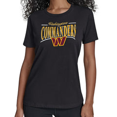 Washington Commanders Starter Women's Arch Stripe T-Shirt - Black - NFL