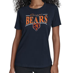 Chicago Bears Starter Women's Arch Stripe T-Shirt - Navy - NFL