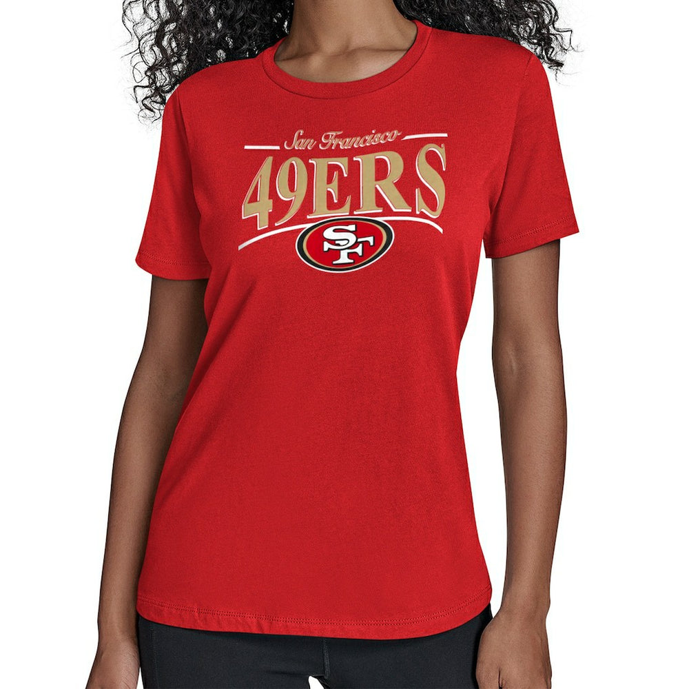 San Francisco 49ers Starter Women's Arch Stripe T-Shirt - Scarlet - NFL
