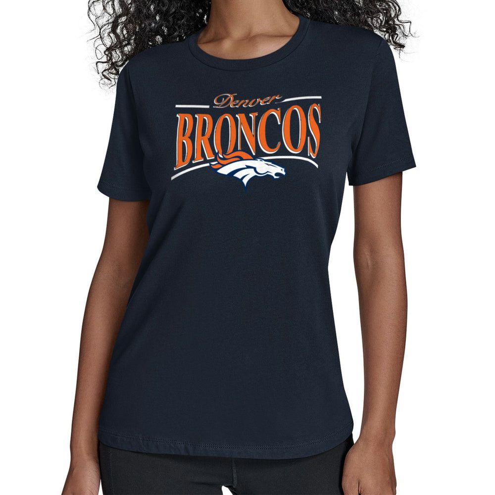 Denver Broncos Starter Women's Arch Stripe T-Shirt - Navy - NFL