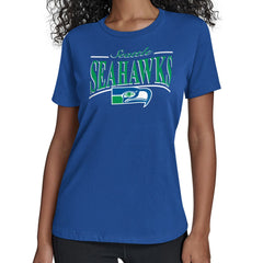 Seattle Seahawks Starter Women's Throwback Arch Stripe T-Shirt - Royal - NFL
