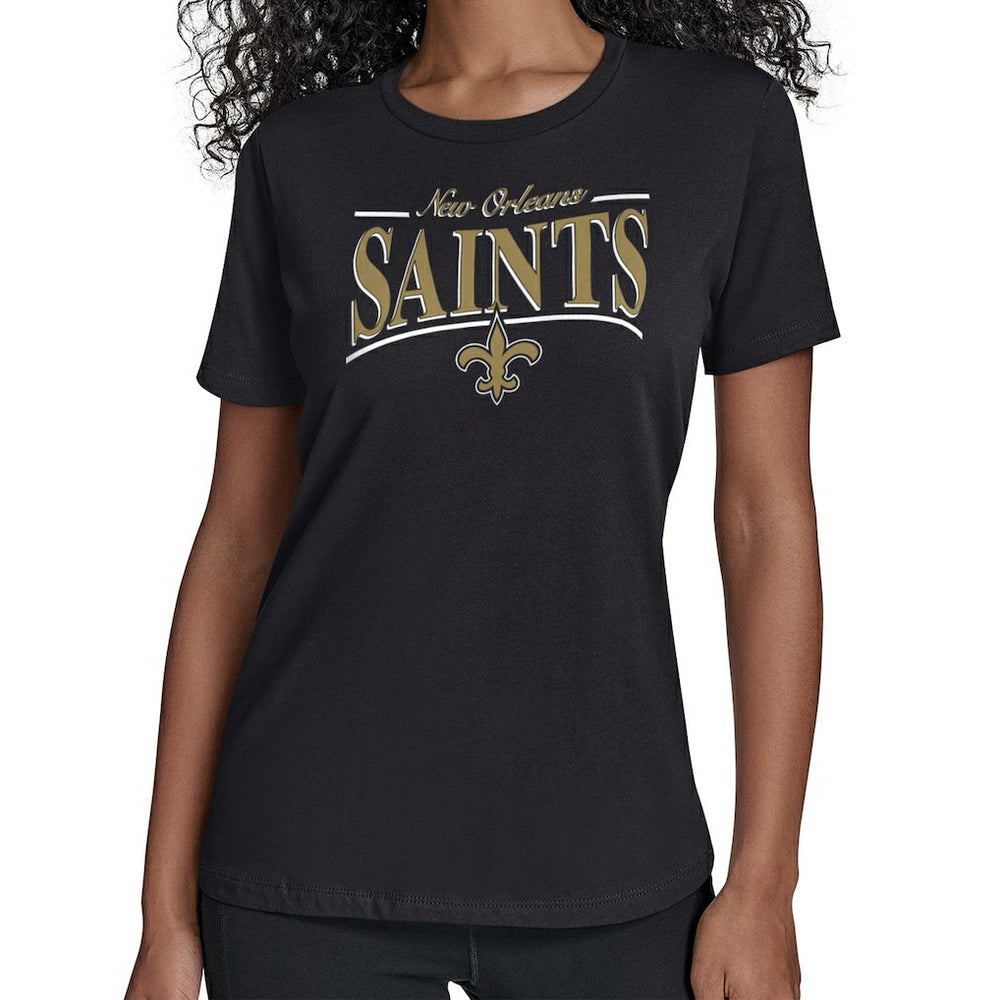 New Orleans Saints Starter Women's Arch Stripe T-Shirt - Black - NFL
