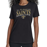 New Orleans Saints Starter Women's Arch Stripe T-Shirt - Black - NFL