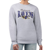Baltimore Ravens Starter Women's Arch Stripe Fleece Pullover Sweatshirt - Gray - NFL