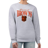Cleveland Browns Starter Women's Arch Stripe Fleece Pullover Sweatshirt - Gray - NFL