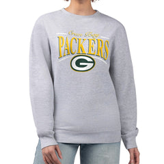 Green Bay Packers Starter Women's Arch Stripe Fleece Pullover Sweatshirt - Gray - NFL