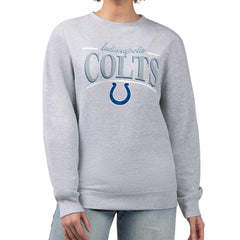 Indianapolis Colts Starter Women's Arch Stripe Fleece Pullover Sweatshirt - Gray - NFL
