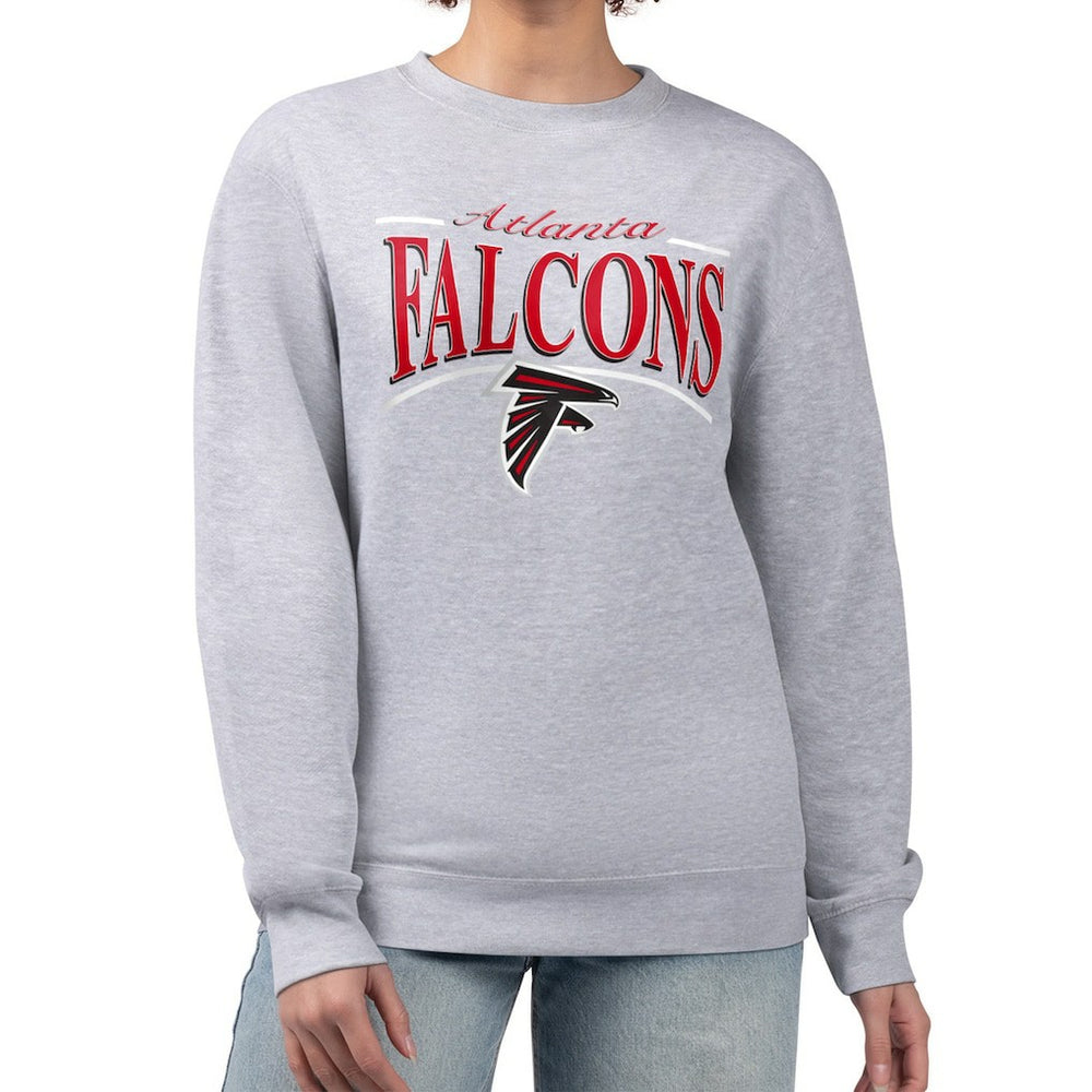 Atlanta Falcons Starter Women's Arch Stripe Fleece Pullover Sweatshirt - Gray - NFL